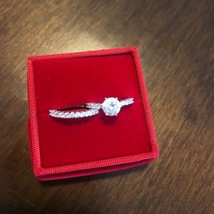 zhedora simulated diamond wedding set